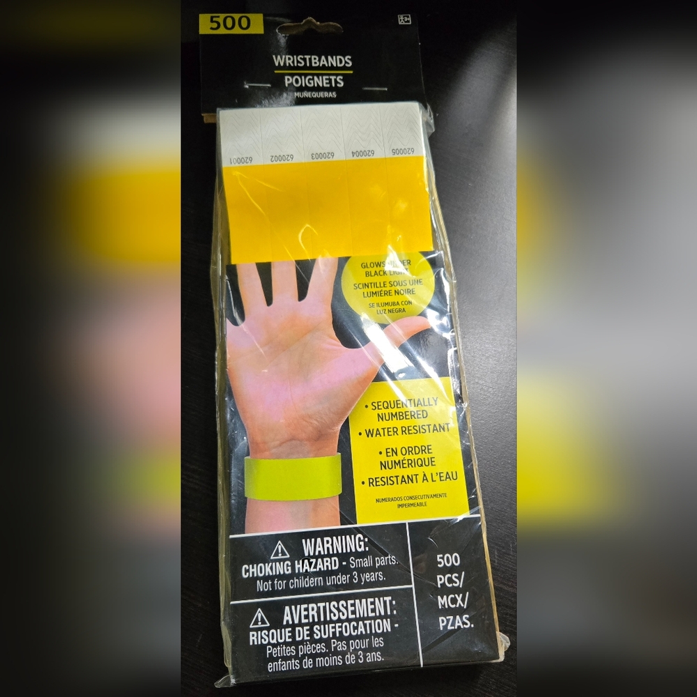 Amscan Yellow Wristbands - 500 Pack